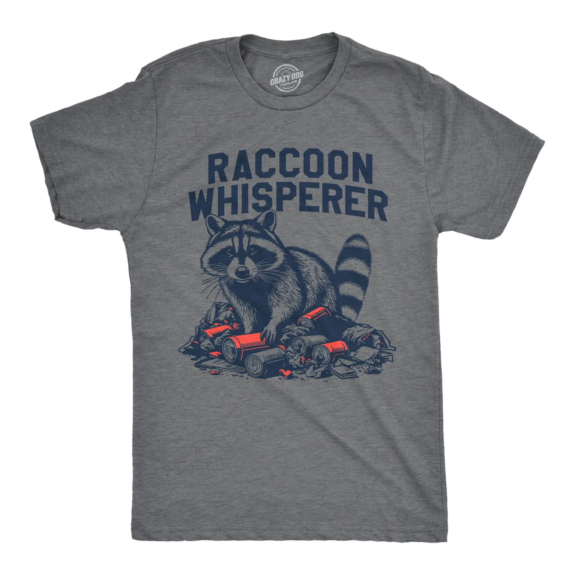 Mens Funny T Shirts Raccoon Whisperer Sarcastic Animal Graphic Tee for Men Mens Funny T Shirts Cool Vintage Fashion T-Shirt Gift Classic Menswear Sarcastic Apparel for Men Funny Animal Short Sleeve Novelty Tees Dark Grey