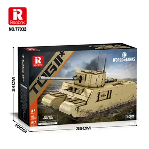 Reobrix 77032 TOG II 1:30 Tank Set WW2 Military British Tanks Blocks World of Tanks Licensed MOC Toy Gift for Military Fans Adults Teens