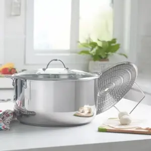 PRINCESS HERITAGE SIGNATURE 15-Qt. Stockpot with Steaming Rack 3681| Cookware