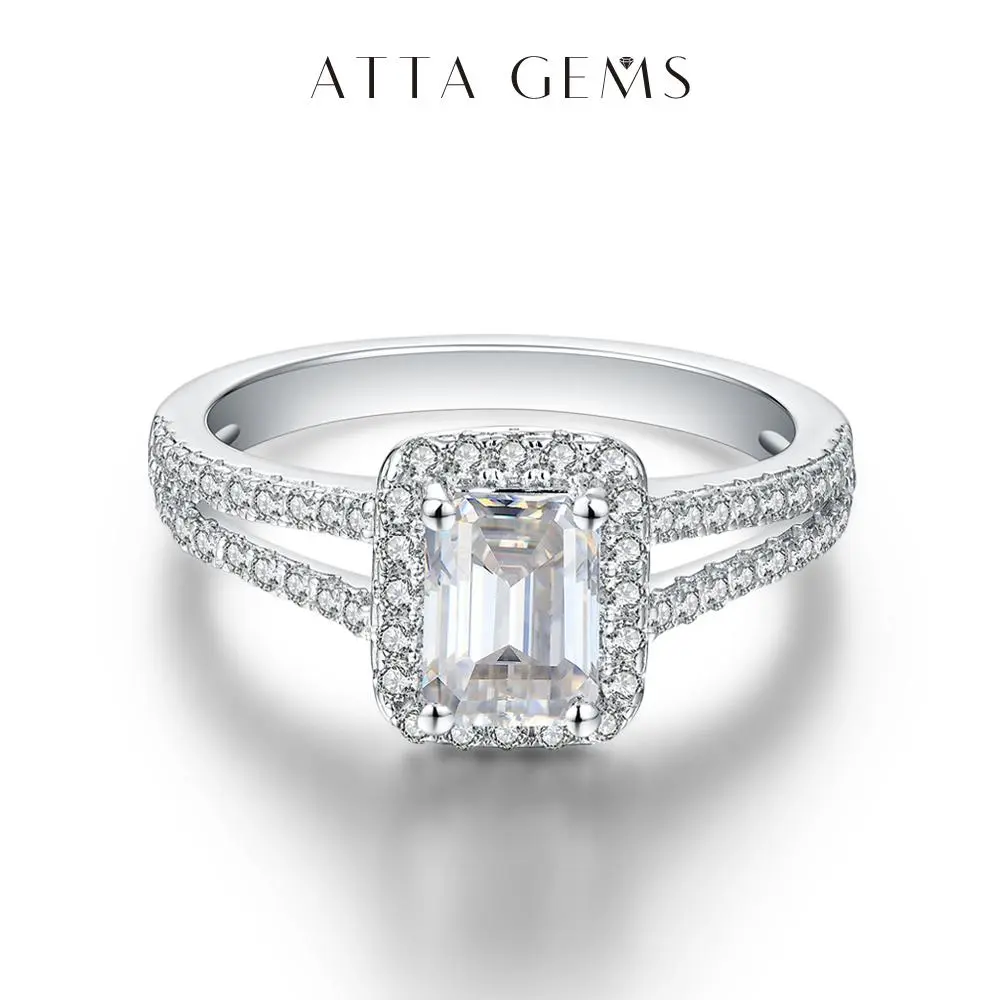 Women's 1CT D Color Synthetic Moissanite Emerald Cut Solitaire Elegant Unique Engagement Ring - Fine Jewelry, Ideal for Engagement, Birthday Gift (R008) summerwins, Elegant Engagement Ring, Solitaire Ring
