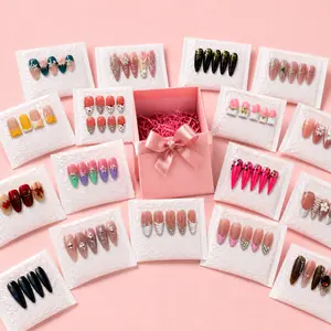 Handmade Press on Nails – 3D Floral Design, Duck Shape, Shimmery Finish, Long Lasting & Reusable, Great Gift for Women, Perfect for Weddings Birthdays Parties, Available in Multiple Sizes