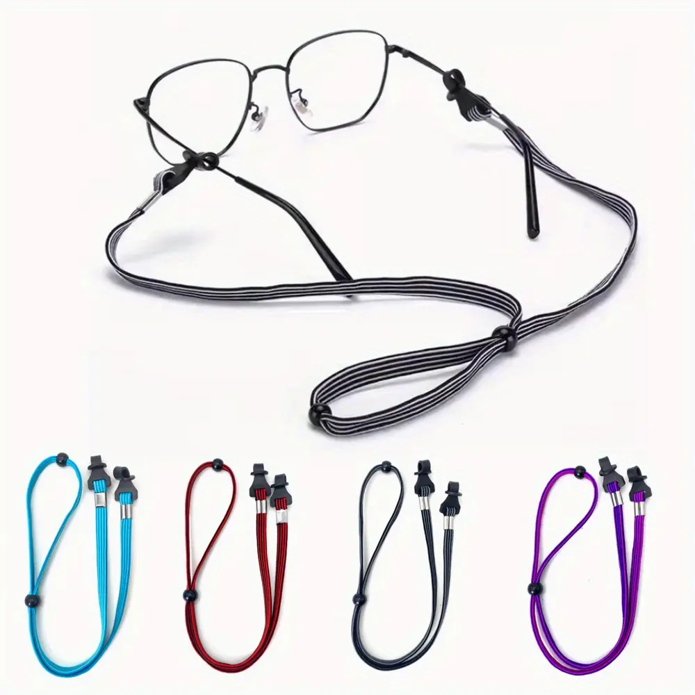 4 Pieces Adjustable Eyeglasses Strap, Sports Rope Eyewear Retainer, Glasses Lanyard Holders Around Neck