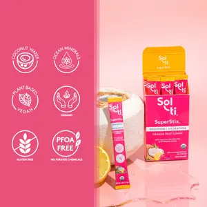 Dragon Fruit Lemon SuperStix: Organic Hydration Sticks with 5 Essential Electrolytes Beverage Sugar Healthcare