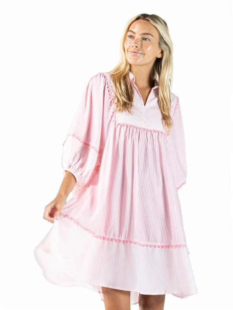 Simply Coastal Patchwork Dress - Pink - by Simply Southern