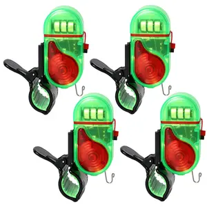 Fishing Bite Alarm 4 Pack LED Sound Bite Indicators Sensitive Electronic Fish Alert Bells for Night & Bank Fishing， Night Fishing Rod Accessories