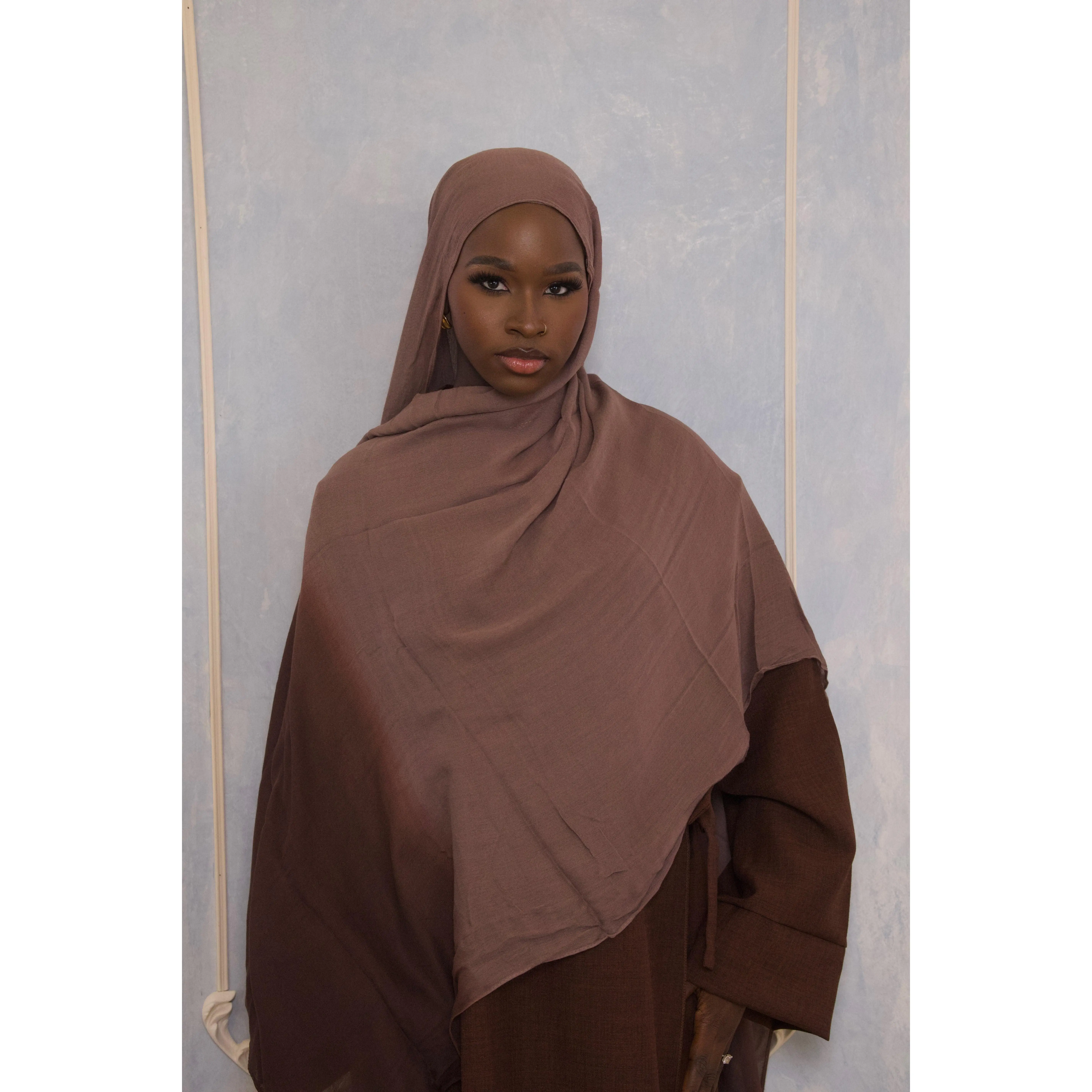 Ombré Modal Hijab - Mocha Gradient - Lightweight Breathable Soft Fabric - Elegant Styling for Everyday & Special Occasions