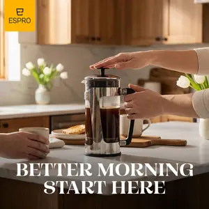 ESPRO - P3 & P5 French Press Coffee Maker – Patented Double Microfilter for Sludge and Grit Free Coffee