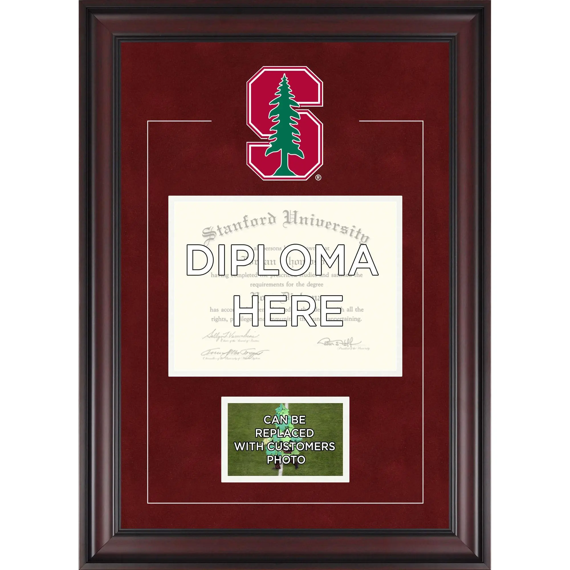 Stanford Cardinal Deluxe 8.5" x 11" Photograph Diploma Frame with Team Logo - Insert Your Own 4" x 6" Photograph