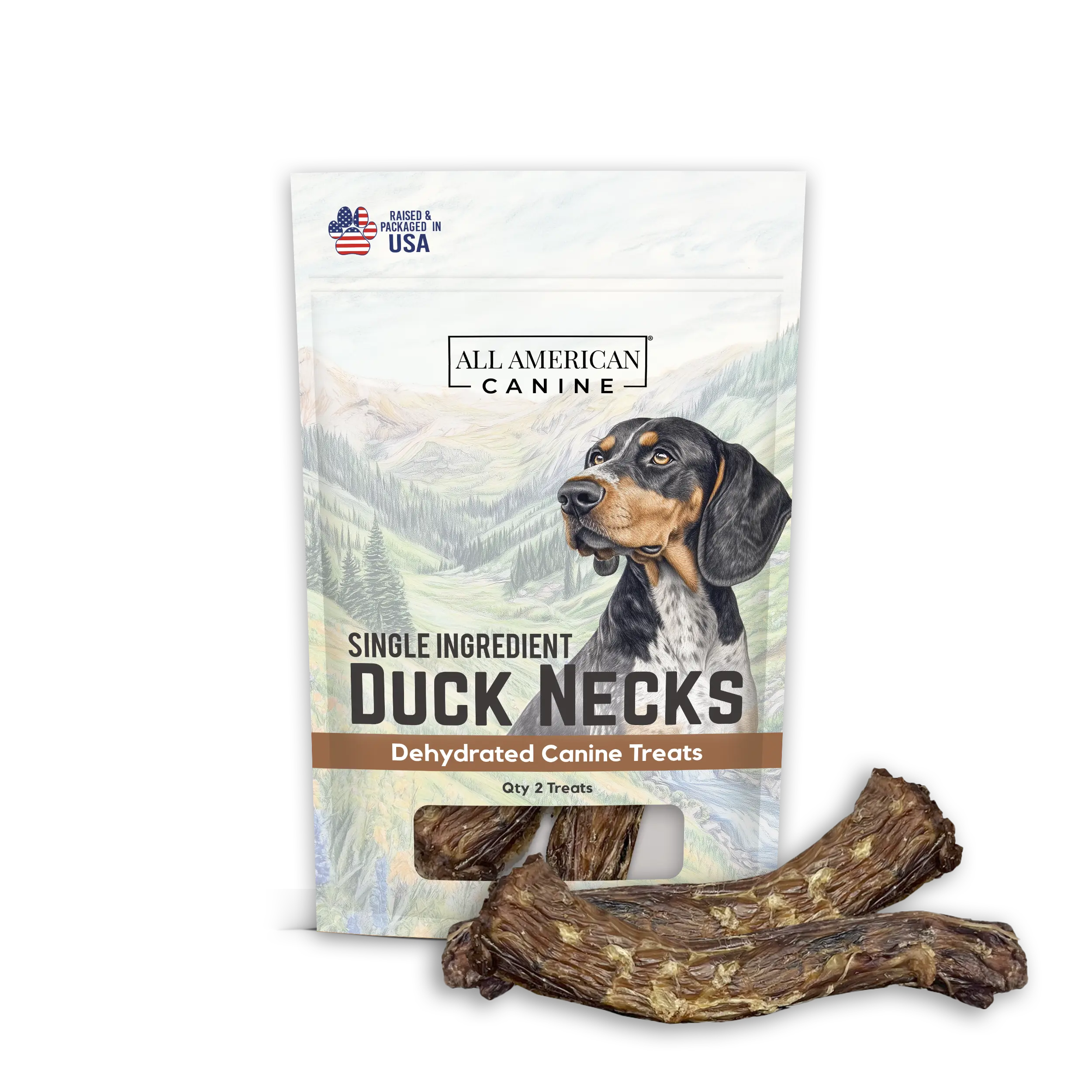 Natural Duck Neck Dog Treats – 2 Single Ingredient, Dehydrated High Value Dental Chew – Low-Fat, High-Protein Training Reward – Made in USA duck neck dogtreats