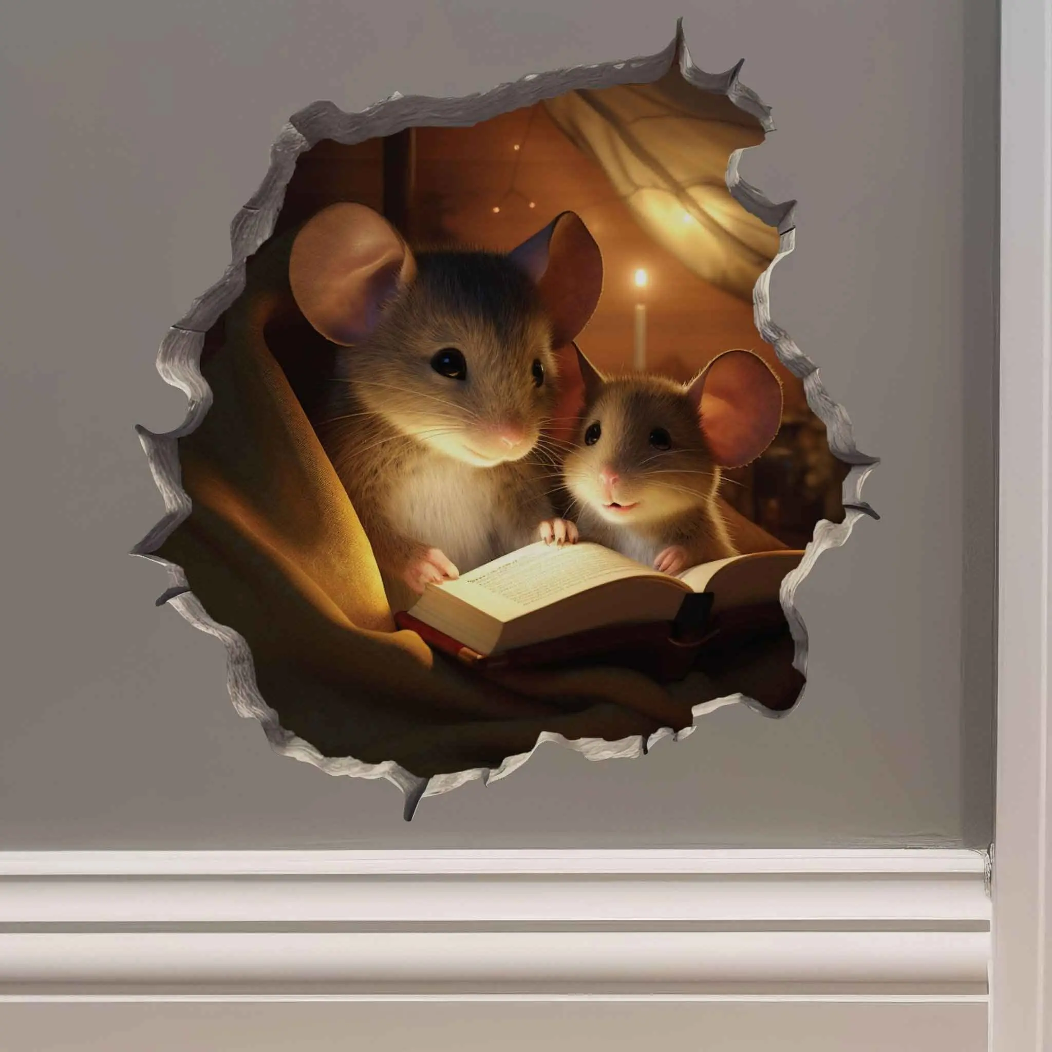 Bedtime Tales Mouse Hole Decal
