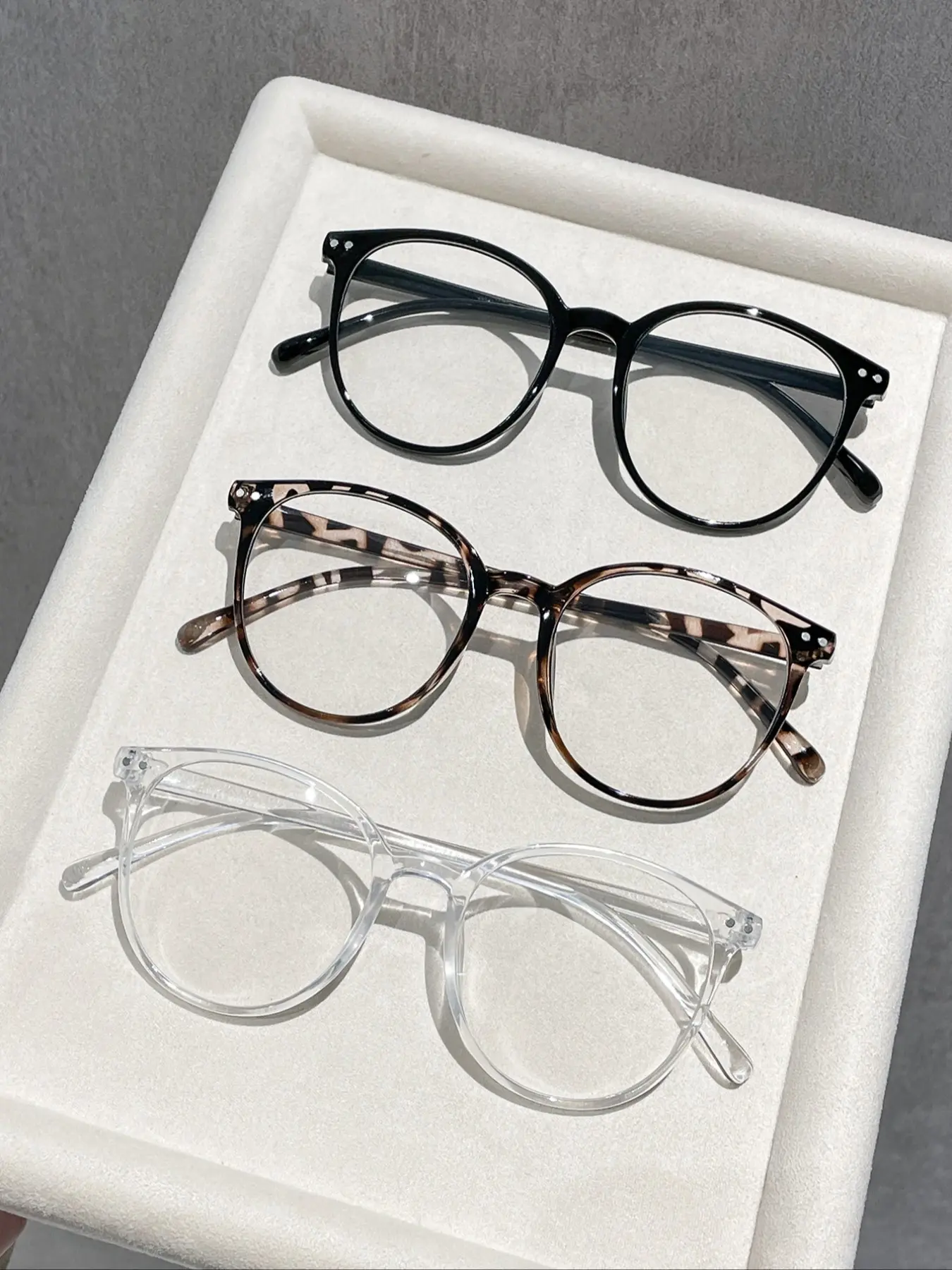 3 Pairs Unisex Round Casual Stylish Glasses Set, Trendy Casual Eyeglasses, Fashion Eyewear with Clear Lenses, Anti-Blue Light, Trendy Round Frame, Ideal for Outdoor Reading, Office & Vacation Accessories, Circle Glasses