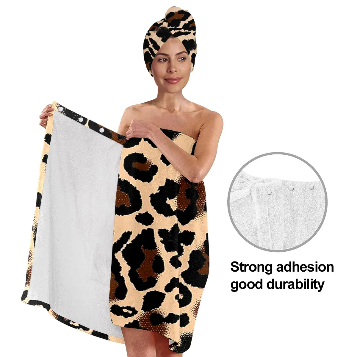 Leopard Print Bath Wrap and Hair Towel Set - Add Wild Elegance to Your Post-Shower Routine! Perfect for Festive Self-Care During Party Season 🐆✨ Absorbent Towel #BathEssentials #LeopardLove #PartyGlam Soft Absorbent Towel Shower Towels
