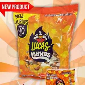 Lucas Lenwas - Mango Flavored Spicy Lollipop with Chili Powder Core, 40 pcs