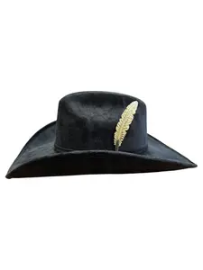 Pluma metálica para sombrero men’s western style feather for hats