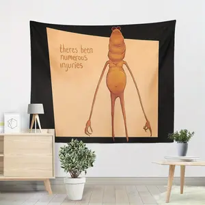 Marcus the Worm Funny Meme Tapestry There's Been Numerous Injuries Wall Hanging funny tapestries for walls bedroom men boho extra large size disco tapestry Gift for friend Family, Meme Room Decor, Humorous Artwork, Pop Culture Tapestry, Lightweight