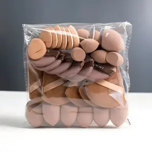 35-Piece Makeup Sponge and Cotton Pad Set, Multi-Texture Velvet Finish, Skin-Friendly, Plant-Based, Cruelty-Free Beauty Tools, Makeup Blender