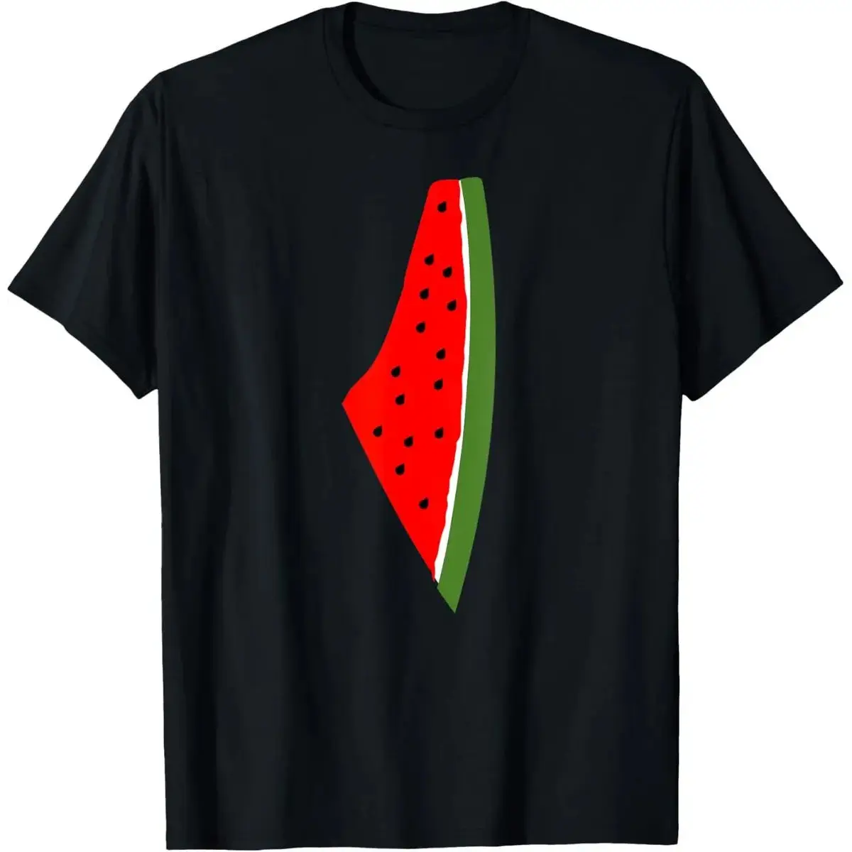 Graphic T-Shirt with Palestine Watermelon Map Print, Unisex Soft Crew Neck Short Sleeve Casual Basic Top, Tshirt, Shortsleeve, Streetwear, Menswear, Round Neck, All Seasons, Minimalist, Xxl