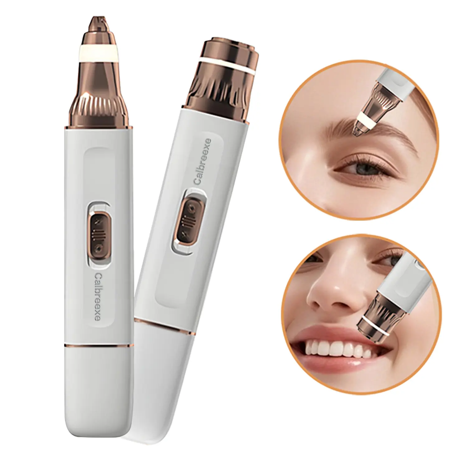 2-in-1 Eyebrow Trimmer & Face Hair Remover, Gentle Cordless & Rechargeable Beauty Tool with LED Light for Flawless Eyebrow Shape