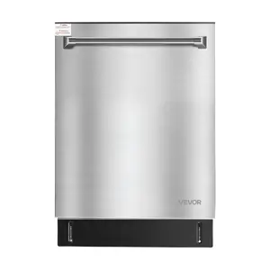 VEVOR 24 Inch Built - In Dishwasher, Stainless Steel Tub, 14 Place Settings and 8 Washing Programs, 23.82x 25.2x 33.78 Inch Low - Noise Dishwashing Machine with Upper/ Lower Racks and Zoned StorageVEVOR Super Brand Day