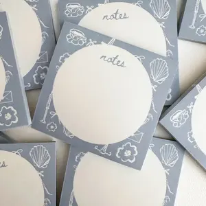 Blue coastal girl sticky notes