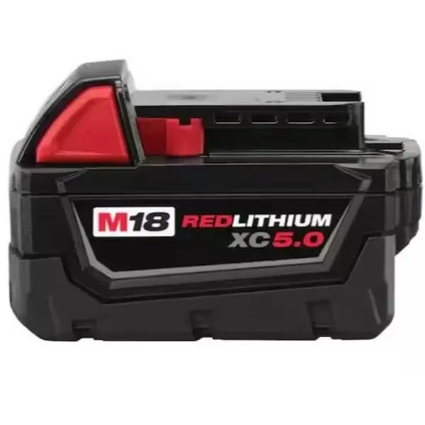 MILWAUKEE 48-11-1850 M18 Series 18V REDLITHIUM XC5.0 Durable Lithium Battery Pack, High Output Lithium Replacement Battery with Cooler Runtime