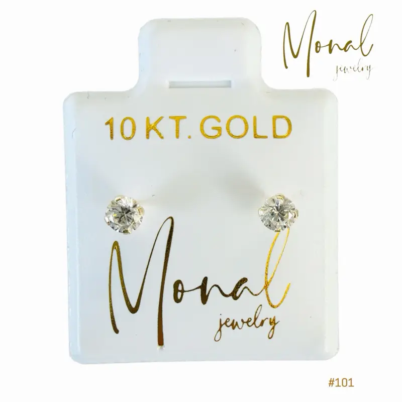 10K Gold Korean Style 3 mm Stud Earrings | Broqueles Coreanos de 3 mm en Oro de 10K