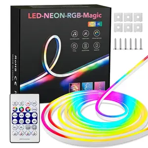 Smart RGBIC Neon Rope Light Bluetooth APP Music Sync Waterproof LED Strip Led Lighting 1-10M USB 5V Gaming Party Decor#RGBICNeonLight #LEDStrip #GameRoomDecor #PartyLights #RoomDecor #BluetoothLED #USBLEDLight #WaterproofLED #NeonRopeLight #GamingSetup