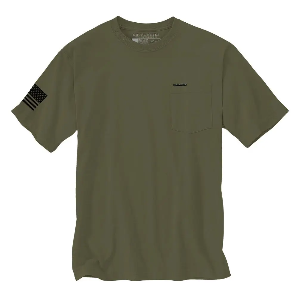 Basic Heavyweight Pocket T-Shirt - Military Green