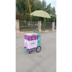 Kolice Commercial ice cream cart with freezer mini gelato ice cream cart refrigerator cart
