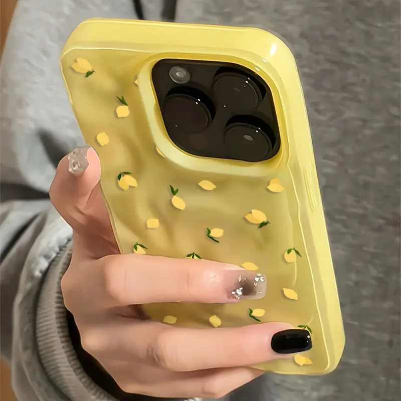 Shockproof TPU Soft Protection Smartphone Case - Yellow Lemon Design Casing, Festive Holiday Gift Cover, Camera-Safe, Compatible with iPhone 17/16/15/14/13/12/11 Pro Max Tech Accessory