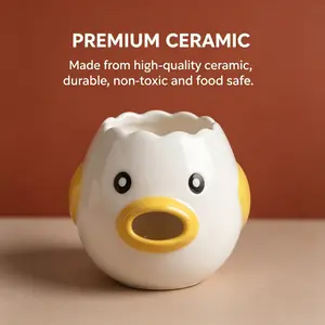 Ceramic Cartoon Chicken-Shaped Egg White Separator, Yolk Filter Cup - Fun Kitchen Baking Utensil, Utensils silicone