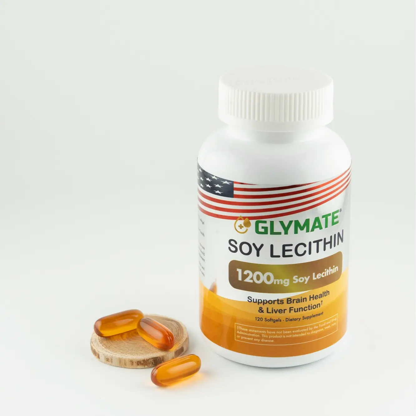 Glymate 1200mg Soy Lecithin - Non GMO, Supports Brain Health & Liver Functions - Healthcare Dietary Supplement
