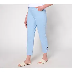 Denim & Co. Regular Color Classic Stretch Slim Straight Crop Jean