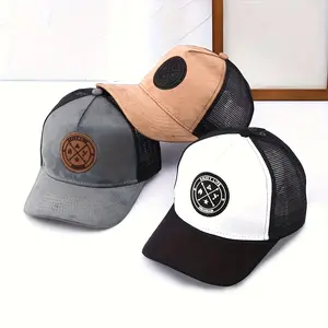 hats men mesh breathable baseball cap, high top new sun visor hard top cap, outdoor running sports hat