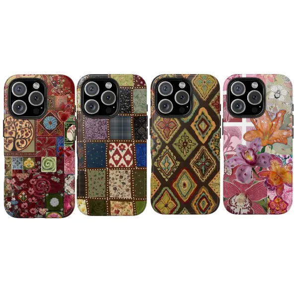 Vintage Patchwork Floral Phone Case – Retro Quilt Pattern Cover with Boho Flowers & Artistic Textile MotifsCompatible with iPhone 11, 12, 13, 14, 15, 16, 17 Series, Samsung Galaxy S21, S22, S23, S24, S25, S26,Trendy and Protective Case for Every Style