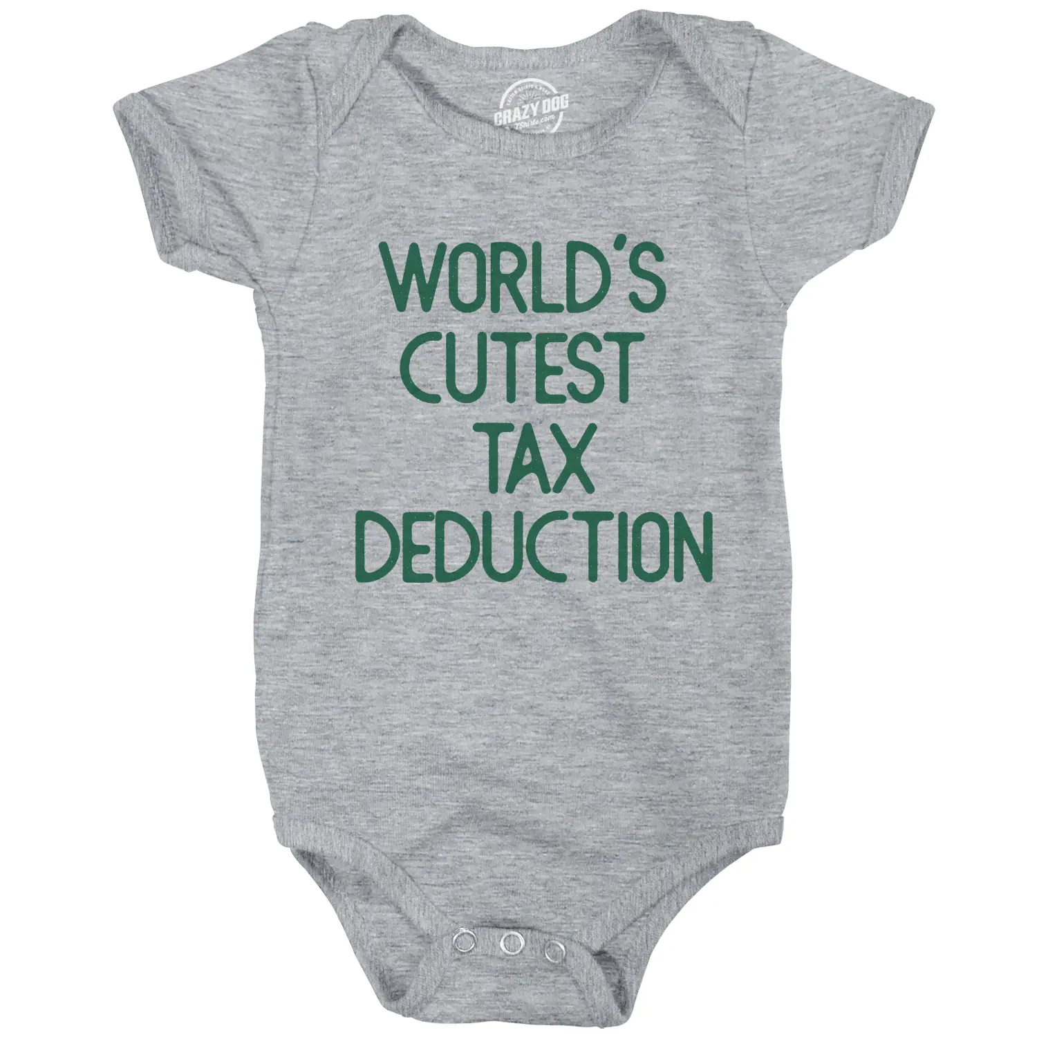 Worlds Cutest Tax Deduction Baby Bodysuit Funny Government Taxaxtion Deductible Jumper for Infants Funny Baby Onesies Funny Sarcastic Onesie Novelty Onesie Light Grey