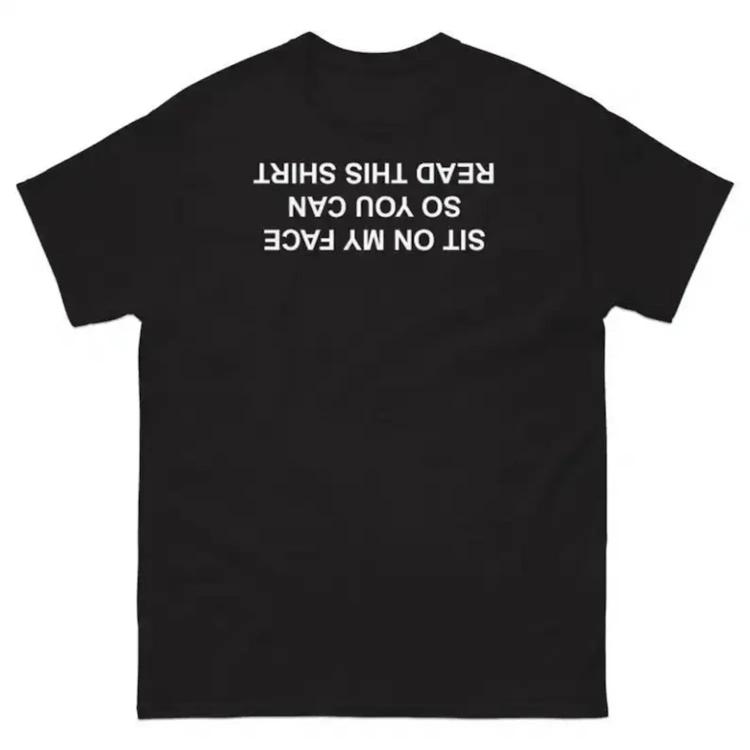 Unisex Loose Round Neck Cotton Garment, Funny "Sit On My Face So You Can Read This" Adult T-Shirt, Gift for Men-Women, Casual