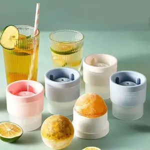 Mini Food Grade Large Ice Ball Mold, Ice Molds, Ice Making Tool, Whiskey Household Silicone Round Ice Tray, Ice Cube Ball Shape, Creative Design