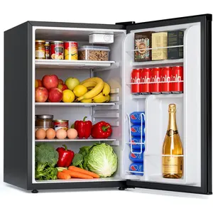 Kismile 4.5 Cu.Ft Compact Home Refrigerator - Single Reversible Door Kitchen Appliance with Adjustable Thermostat, Removable Glass Shelves, Energy Efficient for Bedroom, Office