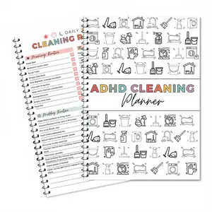 ADHD Cleaning Planner, Daily Household Cleaning Schedule & Checklist Notebook, Home Organization Planner for Productivity