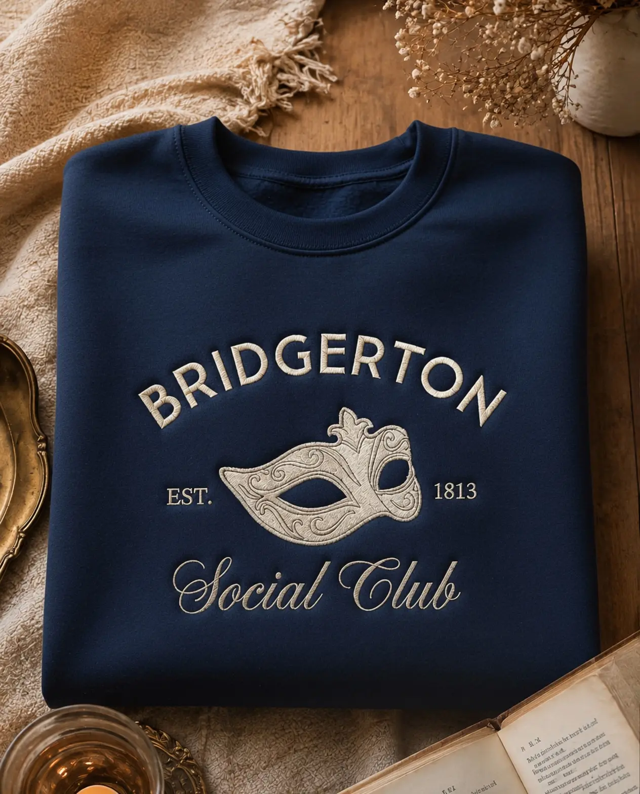 Bridgerton Embroidered Sweatshirt, Lady Whistledown Crewneck, Bookish TV Show Gift, Gift For Fans