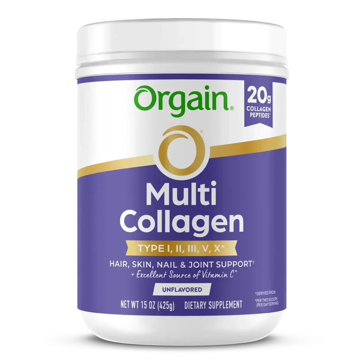 Orgain Multi Collagen Peptides for Hair Skin Nail and Joint Support