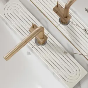 Kitchen Sink,Faucet Mat, 1 Count White, Fast Drying ,Sink Tray, Absorbent ,Sink Draining Board, Splash, Guard Gutter, Faucet Splash,Guard for Bathroom Counter, Household Items, Home, Interior, Water Splash Guard, Water,Splash Proof, Splash Pad