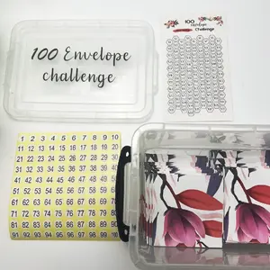 New 100 Envelope Challenge Box Set, Money Saving Challenge Kit, 100 Envelopes for Savings Goals, Financial Planning Tool