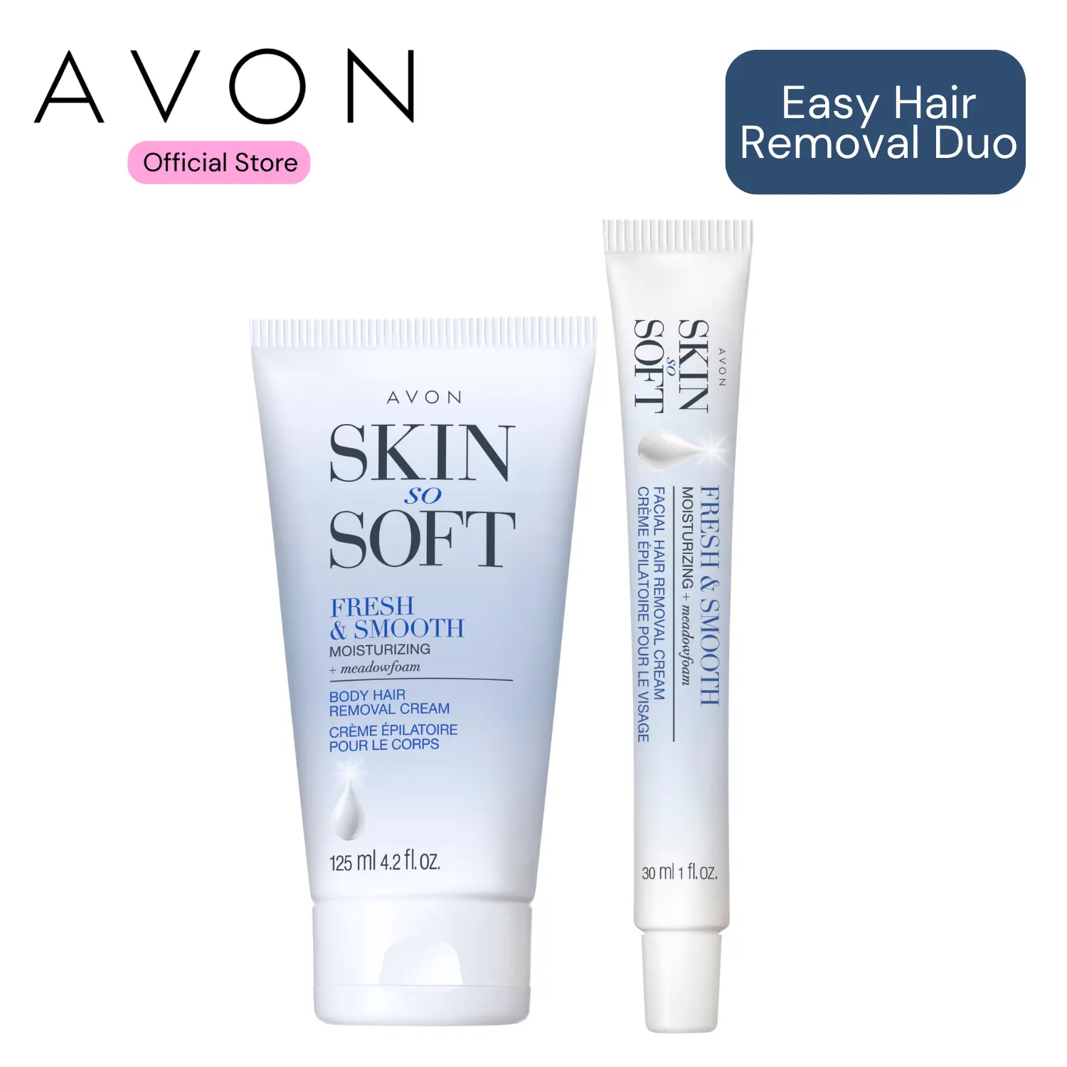 NEW Skin So Soft Fresh & Smooth Silky Smooth Trio – Body & Facial Hair Removal Cream Set + Bath Oil, Gentle Depilatory Hair Remover Bundle, Moisturizing, No Wax Needed