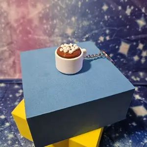 hot cocoa clicker keychain