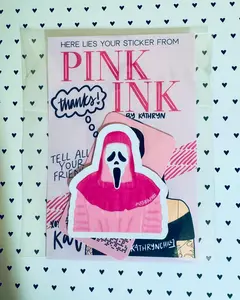 Pink Ghostface Sticker Decor Decorative for laptop decal