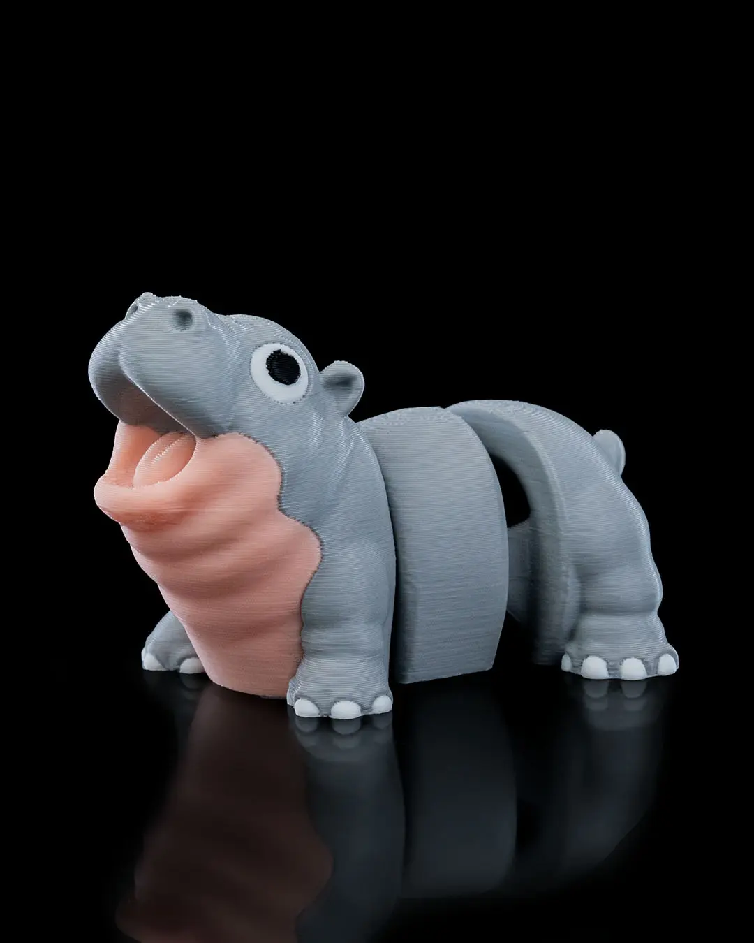 Merry Baby Hippo Keychain – 3D Printed Articulated Accessory