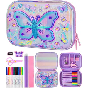 Pencil Case Stationery Set for ,  EVA Big Capacity Cute Cartoon Pencil Pen Case Bag with Zipper Office College School Storage Bag Pouch Holder Box Organizer