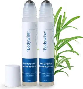 【Buy one get one free】Be Bodywise Rosemary Hair Growth Serum Roll On 50 ml – 3% Rosemary, 3% Redensyl & 2% Anagain | DHT-Blocking Scalp Serum Boosts Oxygen Flow, Reduces Hair Fall | Paraben/Sulfate-Free | Women & Men